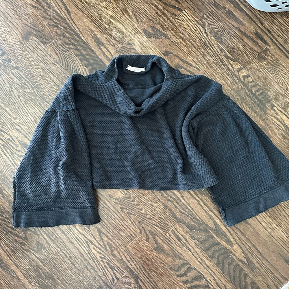 We The Free Black Cowl Neck Sweater